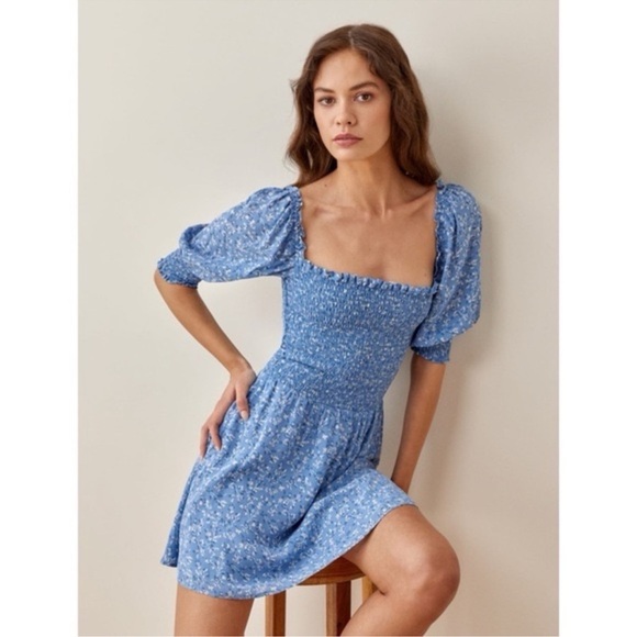 REFORMATION Elle Mini Dress In Suzette - Picture 5 of 10